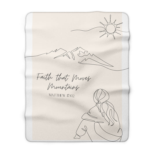 Faith That Moves Mountains Sherpa Blanket